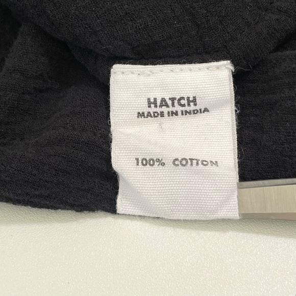 Hatch Shawna Maternity Pant Relaxed Flare Leg Gauze Cotton Pull On Black 3 Large - Picture 12 of 13